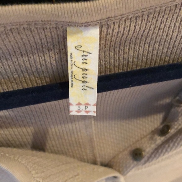 Free People Tan  long sleeve thermal top - Picture 3 of 3